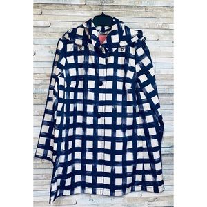 Kate Spade Rain Jacket Windowpane NEW Blue